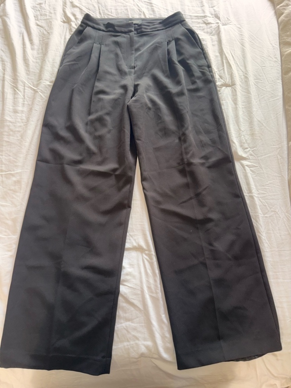 Black Wide-Leg Dress Pants